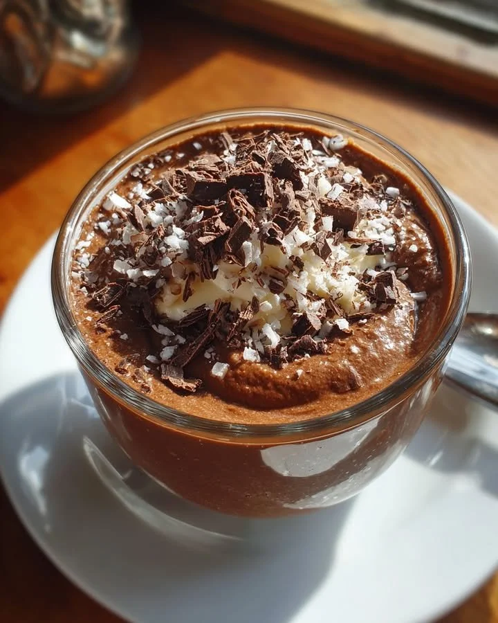 High Protein Cottage Cheese Chocolate Mousse in a bowl