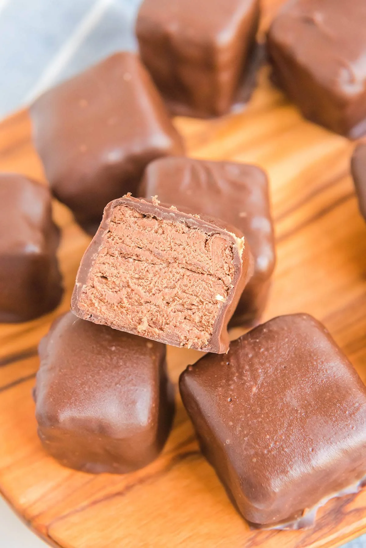 Homemade 3 Musketeers-inspired candies on a plate