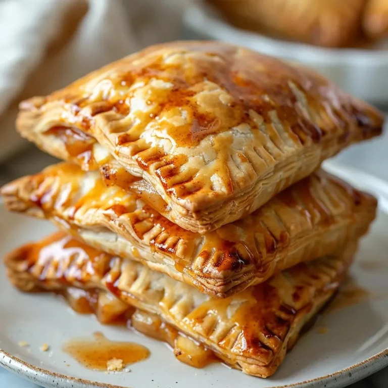 Homemade apple hand pies on a plate ready to serve