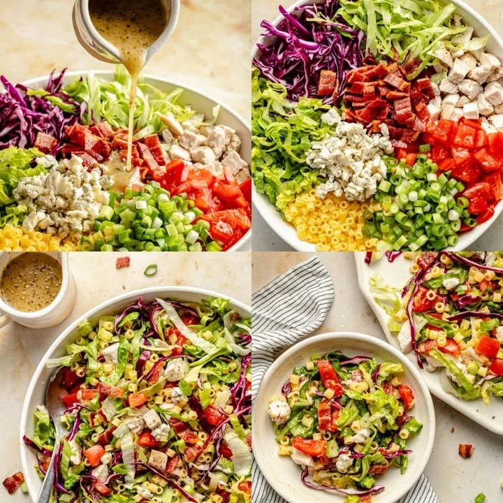 Delicious homemade chopped Portillo's salad with fresh ingredients