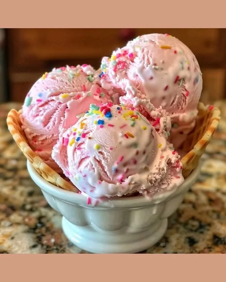 Creamy homemade vanilla ice cream served in a bowl with a spoon.