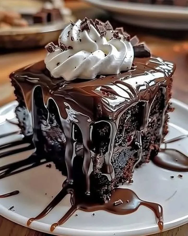 Delicious Hot Fudge Chocolate Pudding Cake with rich chocolate sauce