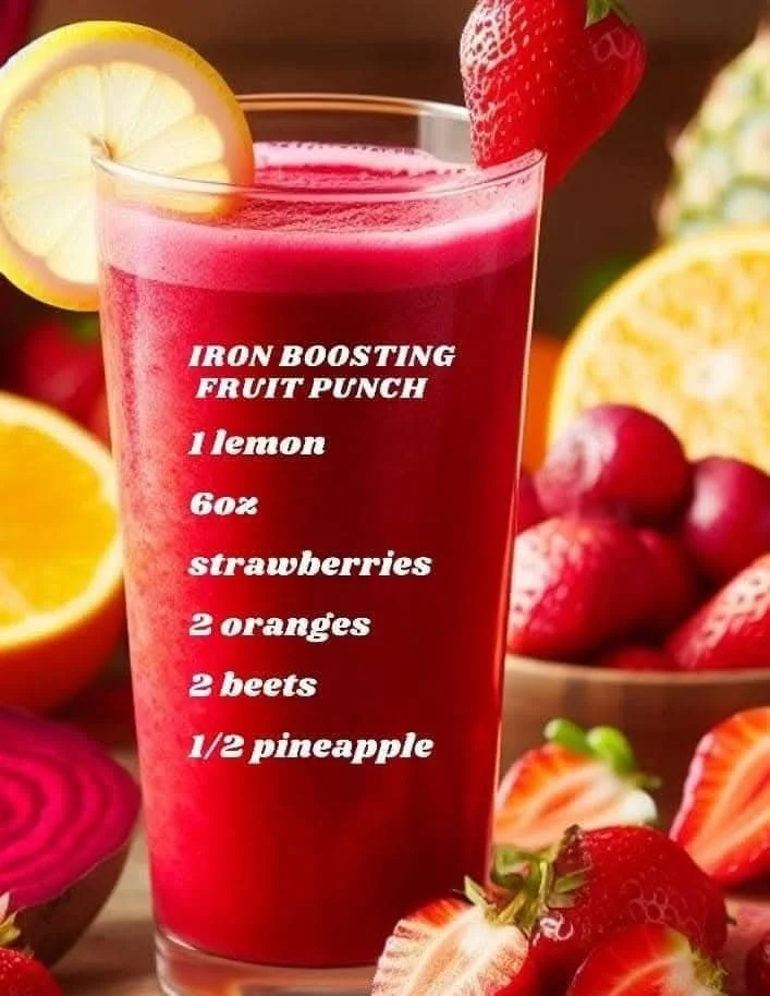 A refreshing glass of Iron Boost Juice Power for enhanced energy and wellness