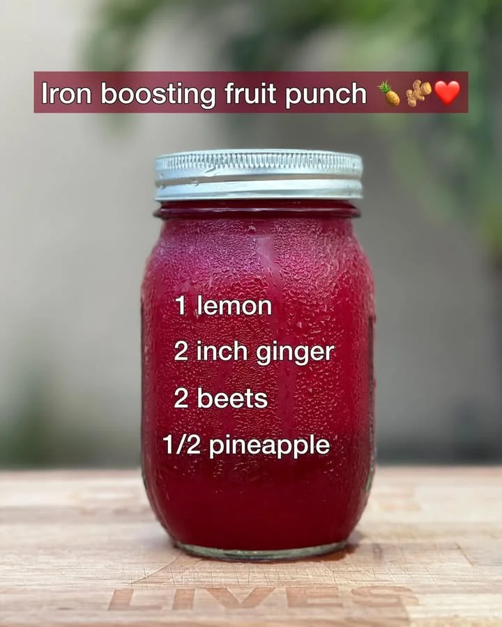 Iron Boosting Fruit Punch recipe with fresh fruits and vibrant colors