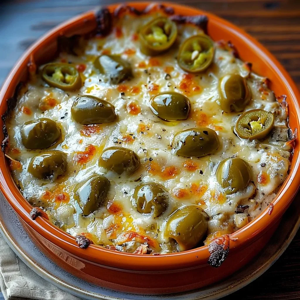 Irresistible cheesy dip with hatch green chiles served in a bowl