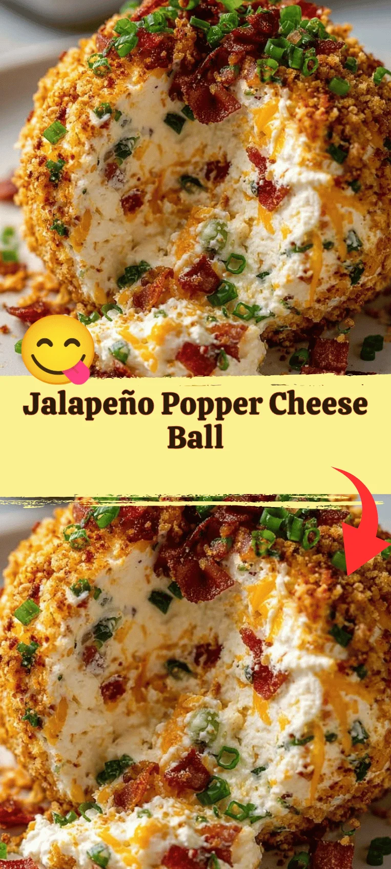 Delicious Jalapeño Popper Cheese Ball ready to be served as a spicy appetizer