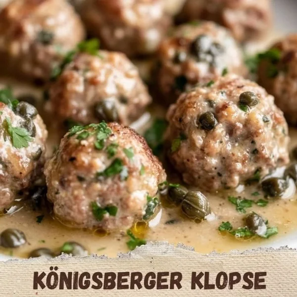 Delicious Kingsberger meatballs served on a plate with fresh herbs.