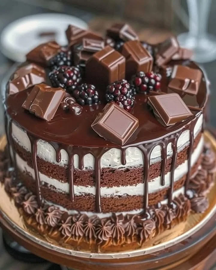 Layered Chocolate Delight Cake showcasing rich layers of chocolate cake and frosting