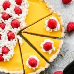 Delicious lemon dessert showcasing a bright, citrusy treat garnished with lemon slices.
