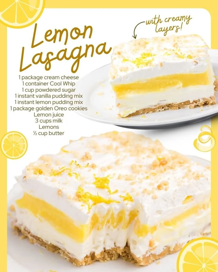 Delicious Lemon Lasagna dessert topped with zest and creamy layers