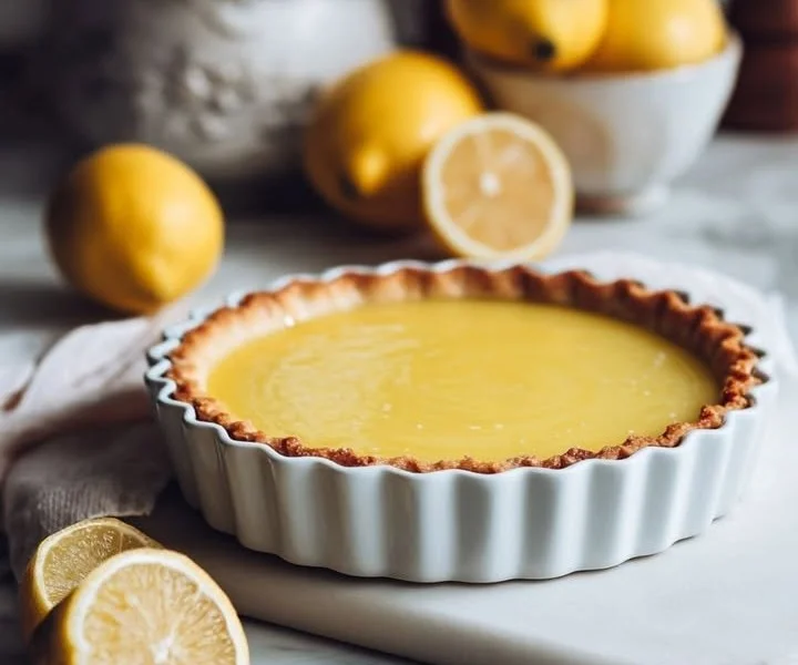 Delicious lemon tart with a buttery crust and zesty lemon filling