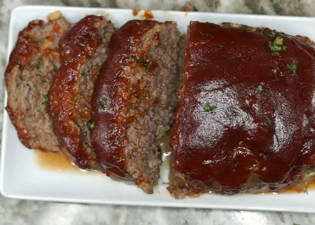Delicious Lipton onion soup meatloaf served with sides