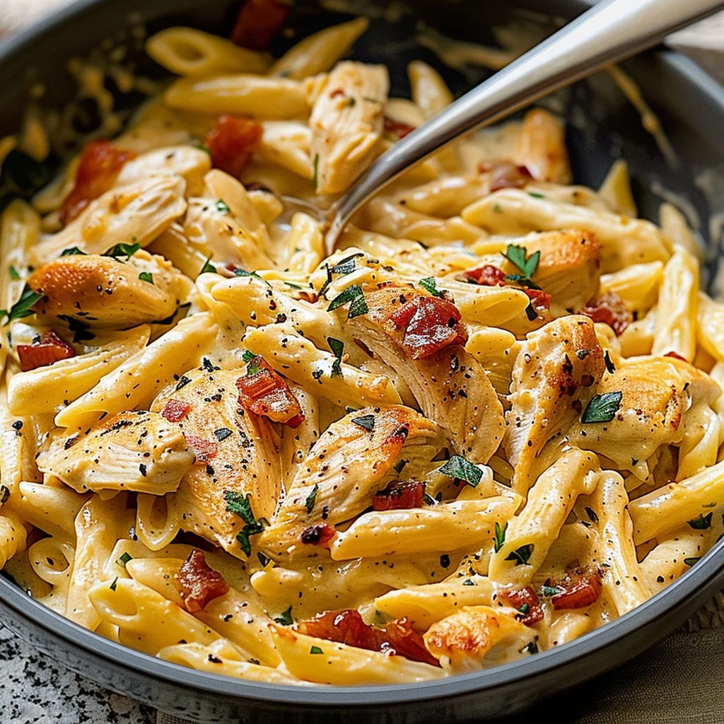 Delicious Marry Me Chicken Pasta dish with creamy sauce and herbs