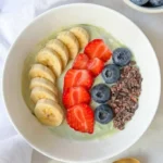 Delicious Matcha Yogurt Bowl with toppings