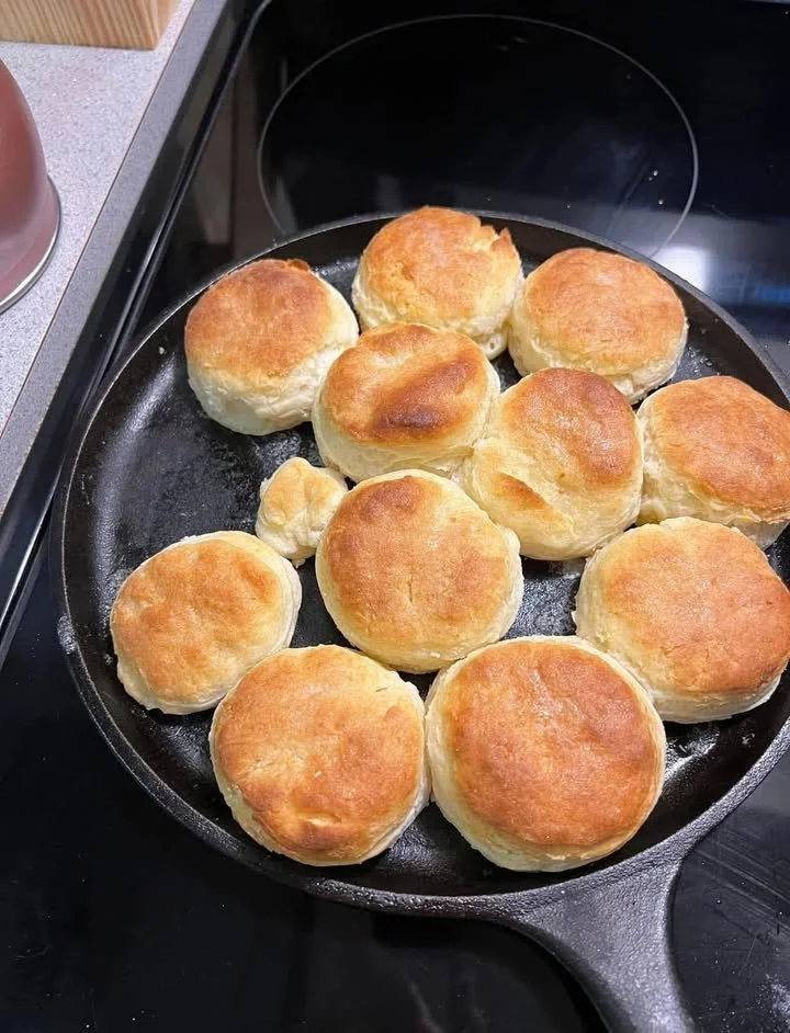 Delicious melt-in-your-mouth 2-ingredient biscuits ready to serve.