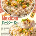 Creamy Mexican street corn dip served in a bowl with fresh toppings