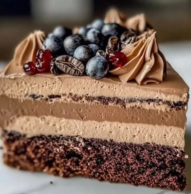 Mocha Mousse Dream Cake with chocolate and coffee layers