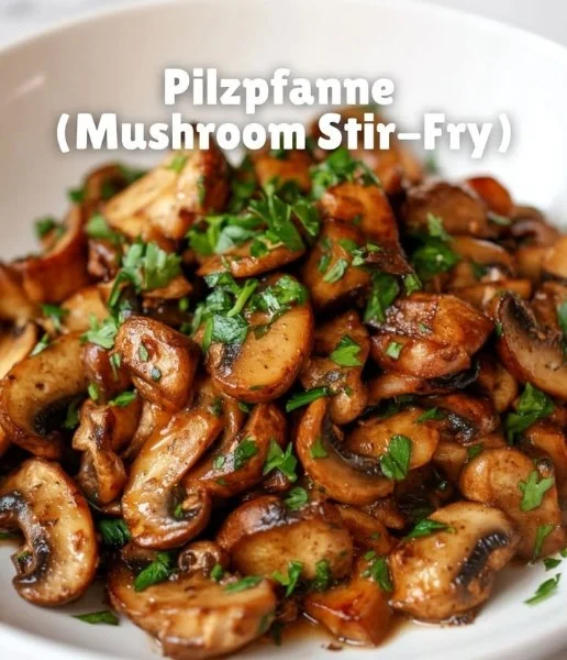 Colorful mushroom stir-fry with fresh vegetables in a skillet