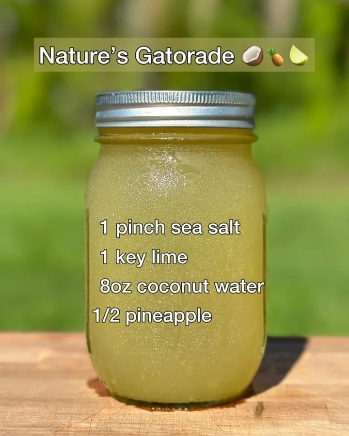Nature's Gatorade drink with natural ingredients and electrolytes for hydration.