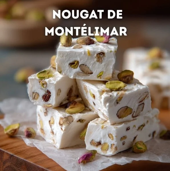Delicious nougat from Montélimar, showcasing honey, nuts, and traditional crafting.