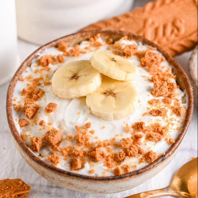 Delicious Overnight Weetabix served in a bowl with fruits and yogurt