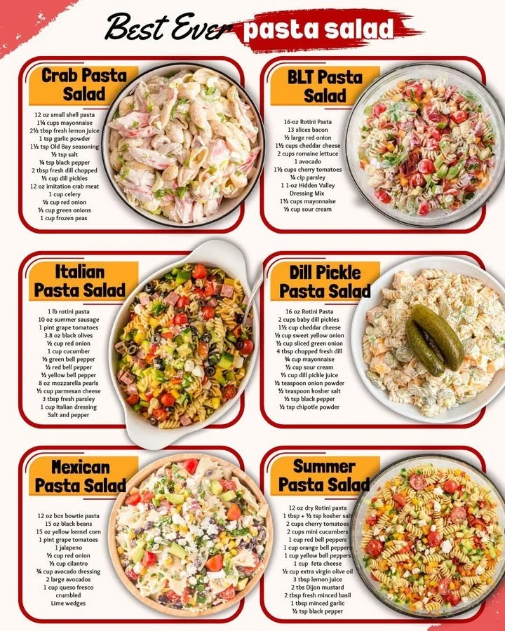 A colorful and delicious pasta salad with fresh vegetables and dressing
