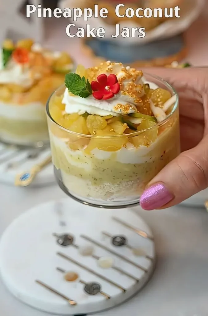 Pineapple Coconut Cake Jars with tropical flavors and fresh ingredients.