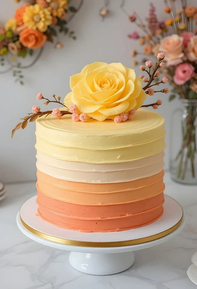 Beautifully layered Pink Shadow Cake with elegant decoration