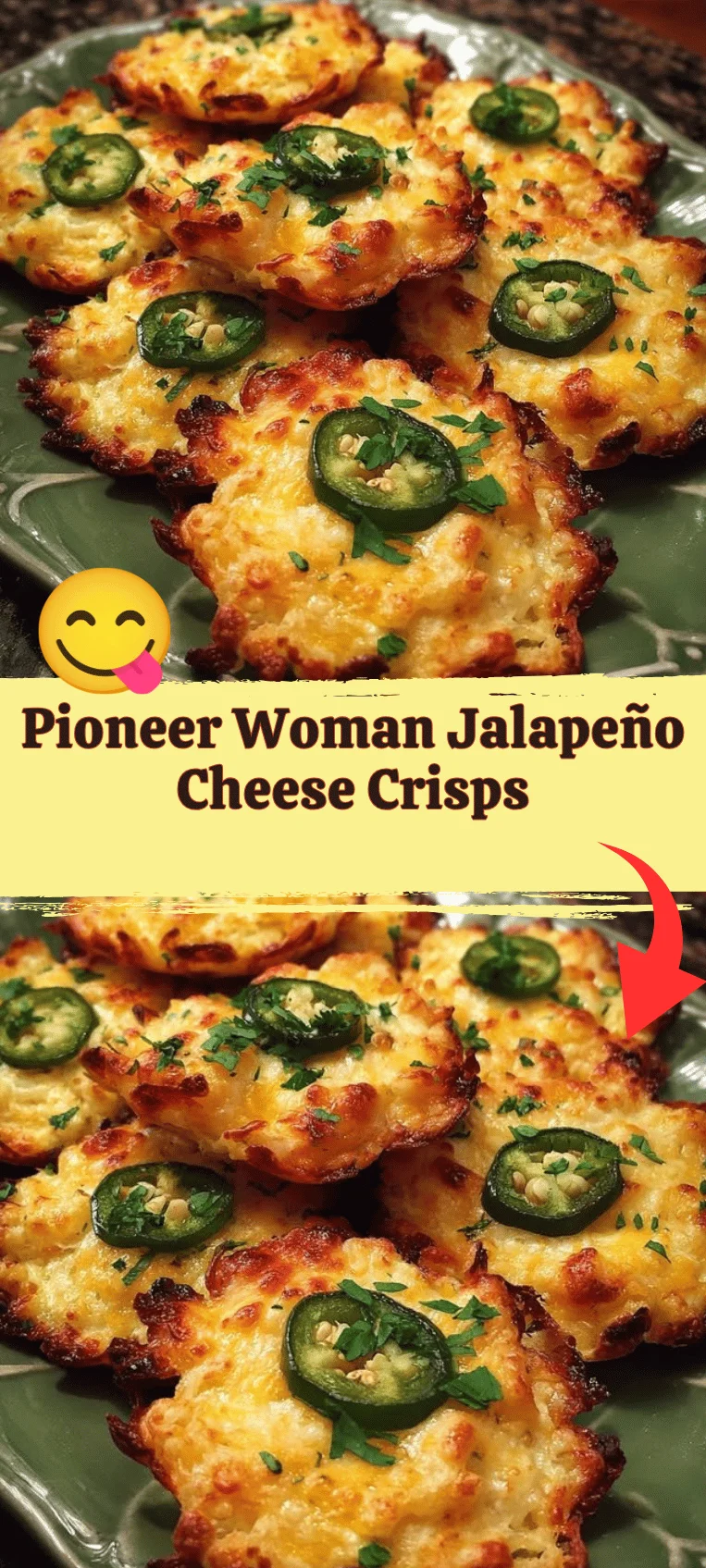 Plate of Pioneer Woman Jalapeño Cheese Crisps ready for serving.