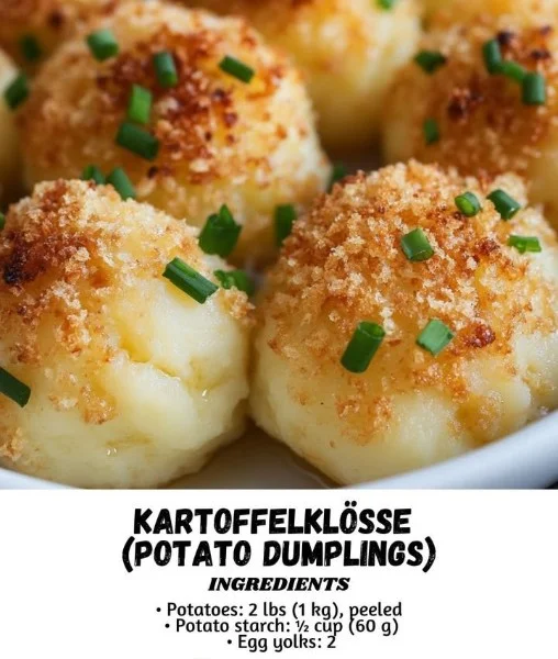 Plate of homemade potato dumplings served with herbs and sauce