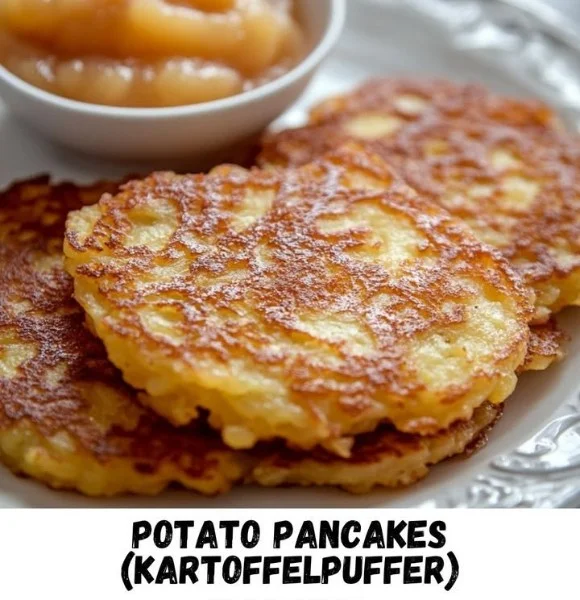 Crispy golden potato pancakes served on a plate with sour cream
