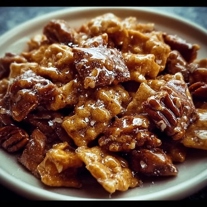 Delicious Praline Crunch dessert with nuts and chocolate