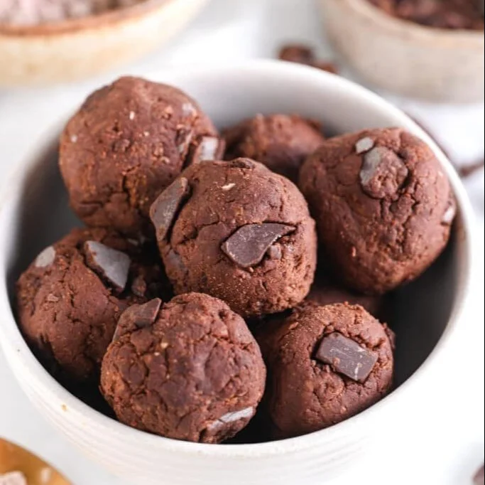 Delicious Protein Brownie Bites, rich in flavor and high in protein.