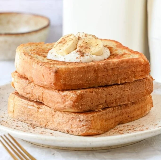 Delicious Protein French Toast topped with fresh fruits and syrup
