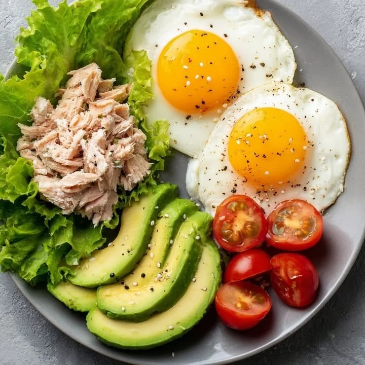 Protein Power Breakfast Plate with eggs, quinoa, and vegetables