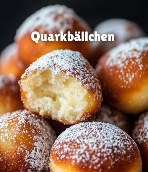 Delicious homemade quark balls served on a plate with fresh fruit