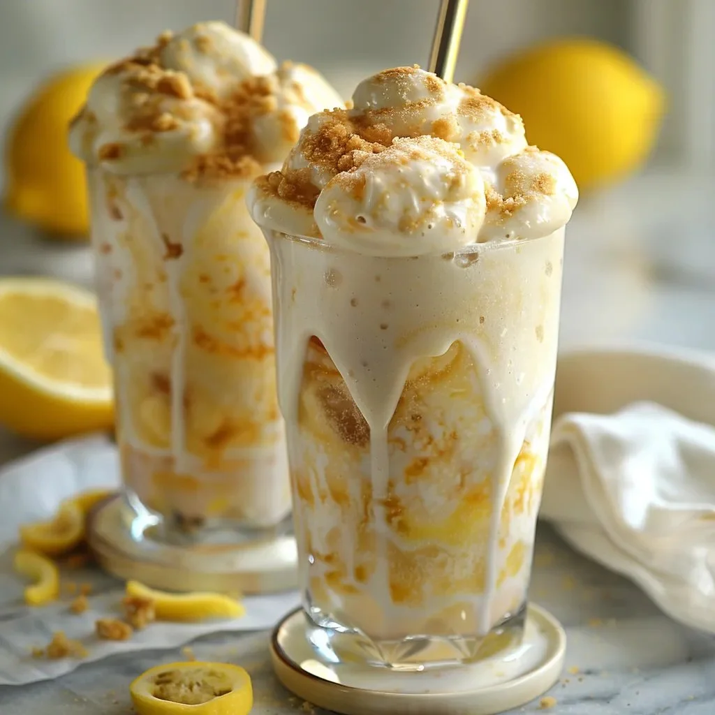 A refreshing glass of lemonade floats topped with ice cream