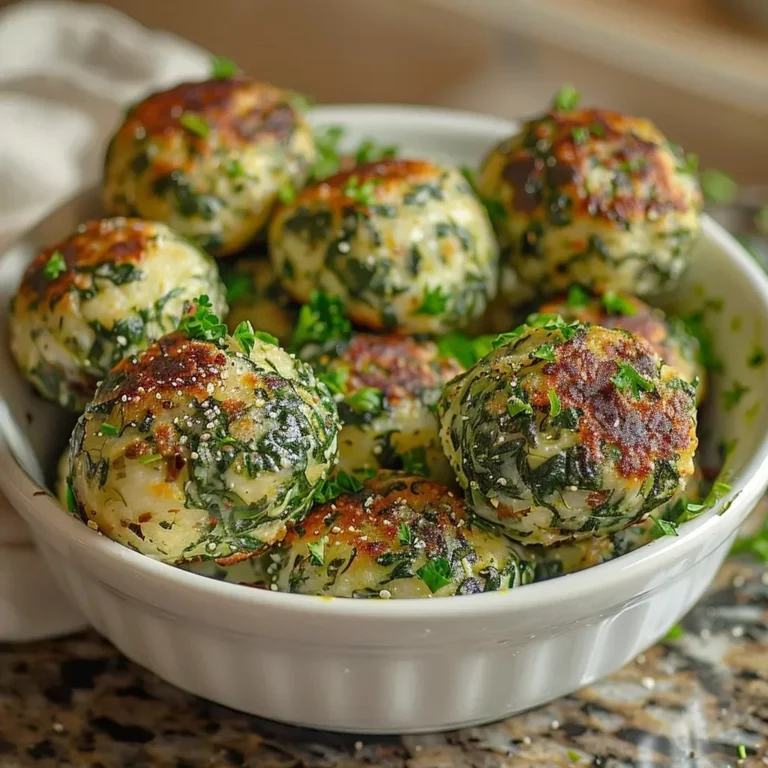 Delicious spinach balls served on a platter