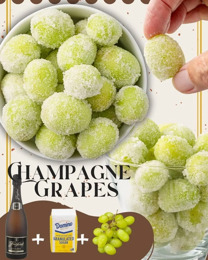 Sugared champagne grapes for a sweet and refreshing treat