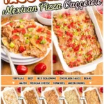 Taco Bell Mexican Pizza Casserole with layers of cheese and toppings