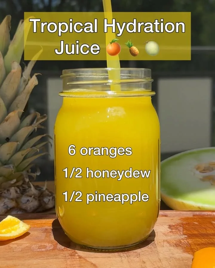 Tropical Hydration Juice made with fresh fruits for optimal hydration and energy.