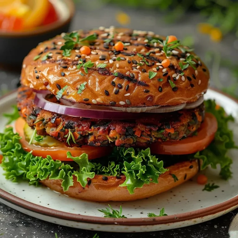 Homemade veggie burgers made with fresh vegetables and grains