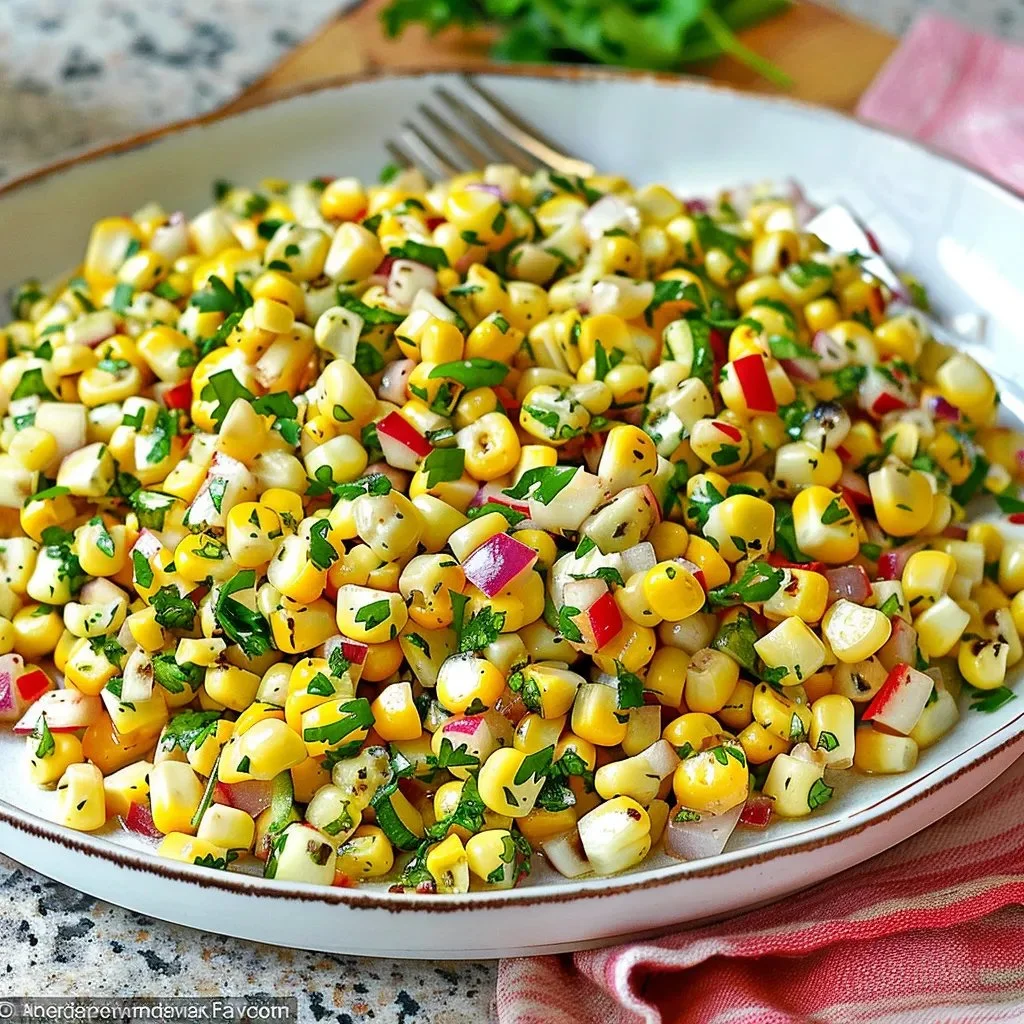Zesty Fresh Corn Salad with colorful vegetables and herbs