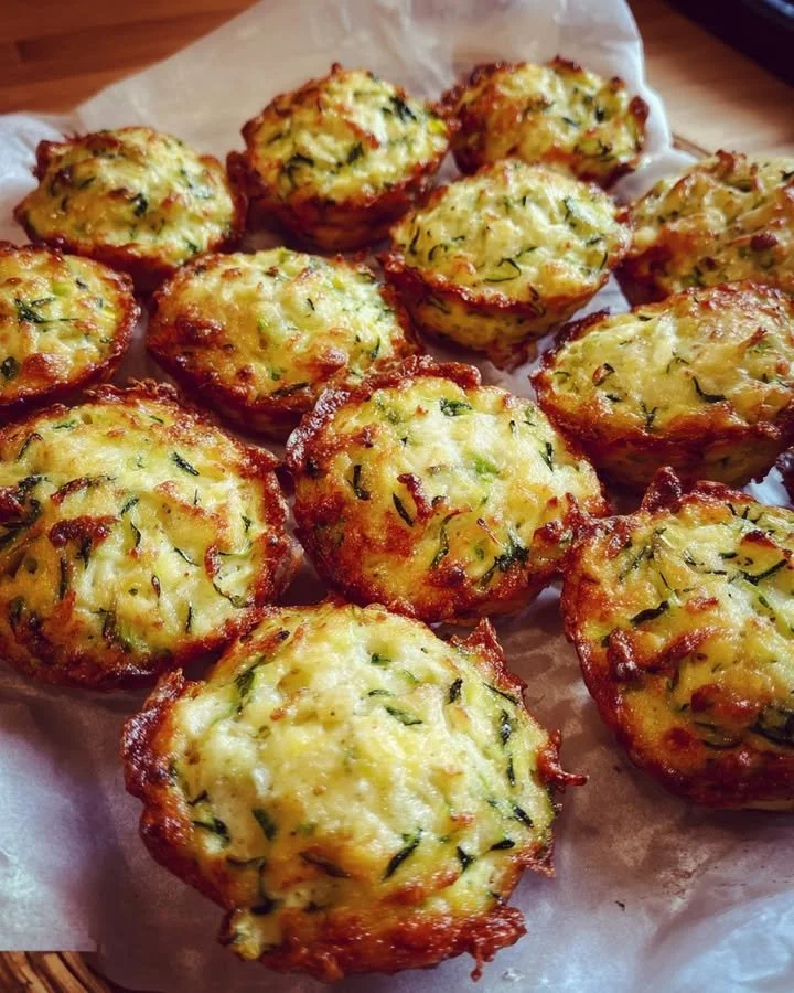 Plate of zucchini and lemon ricotta bites garnished with herbs