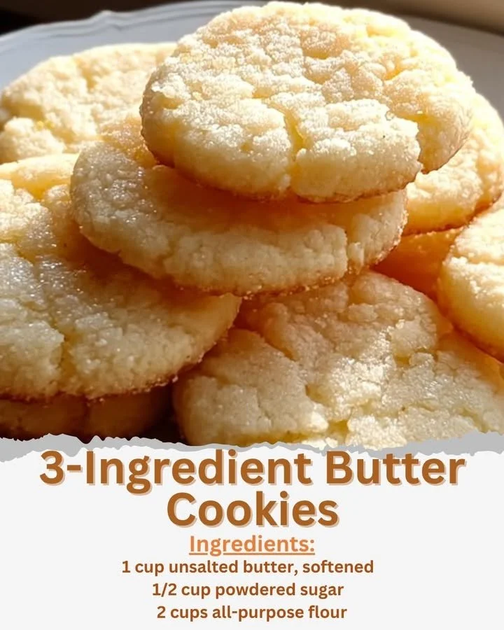 Delicious 3-ingredient butter cookies on a plate