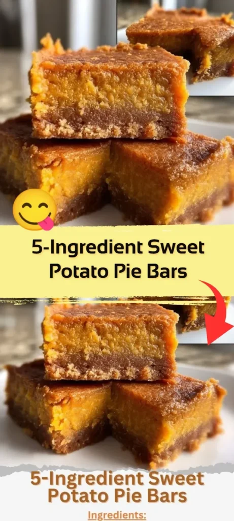 Delicious 5-ingredient sweet potato pie bars served on a white plate.