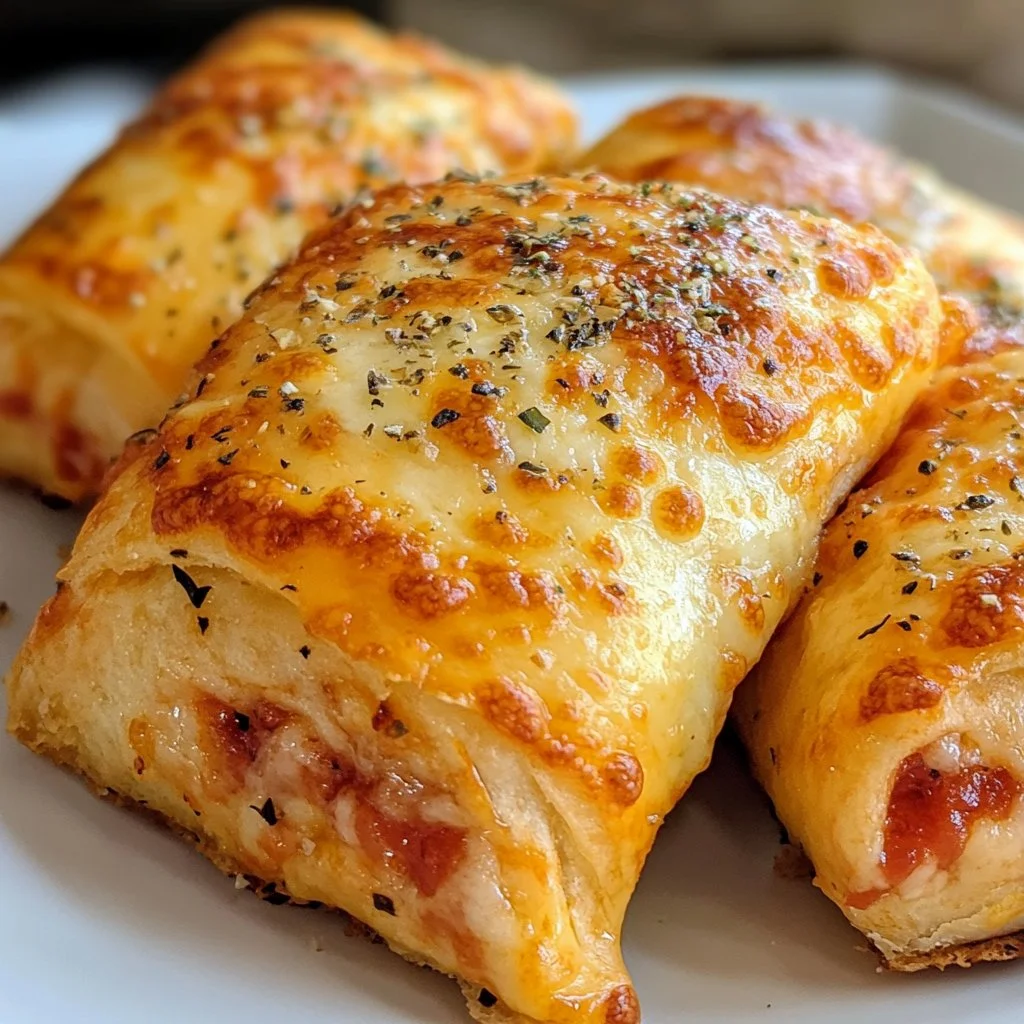 Crispy air fryer pizza rolls served on a plate