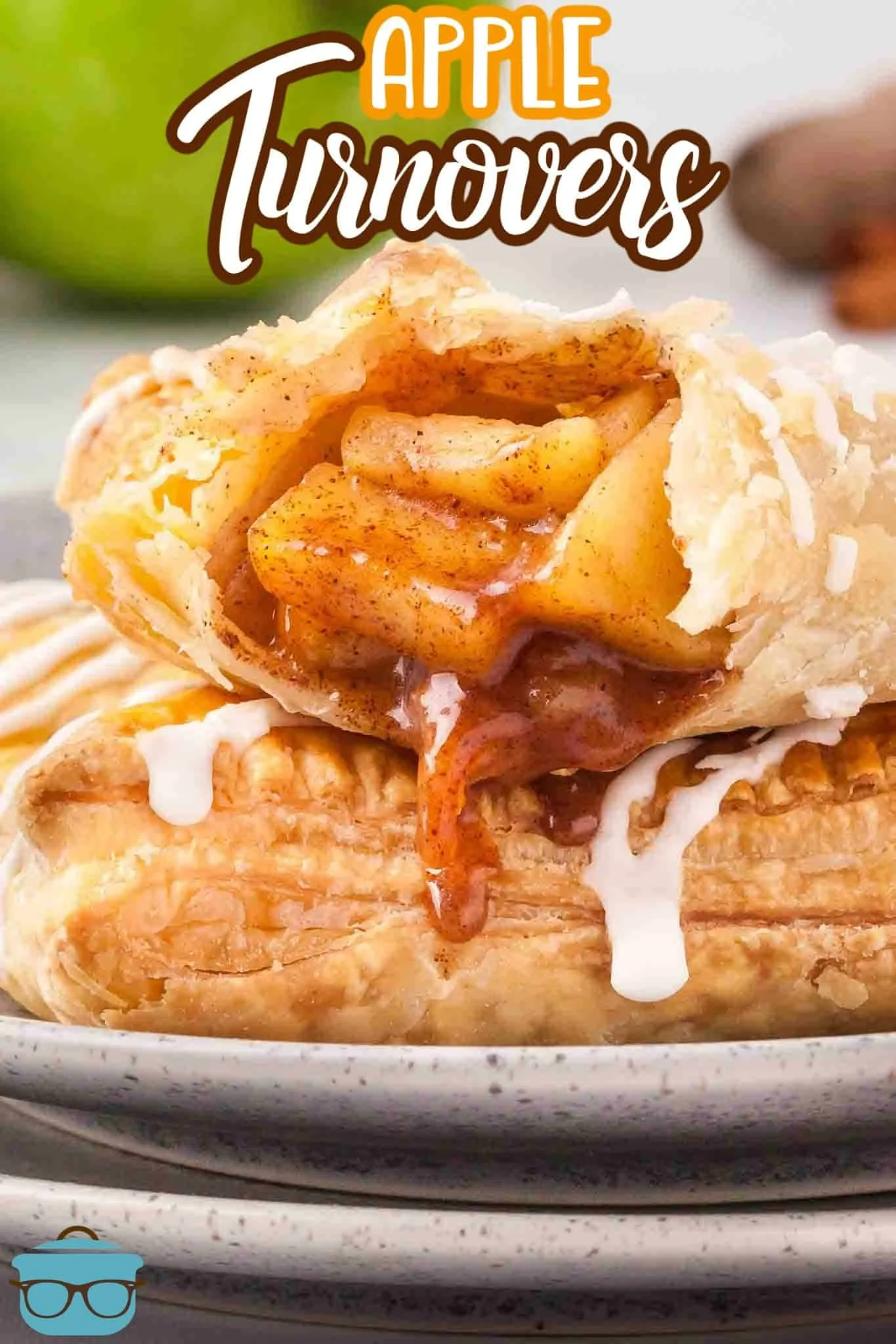 Freshly baked apple turnovers with golden crust and spiced apple filling.