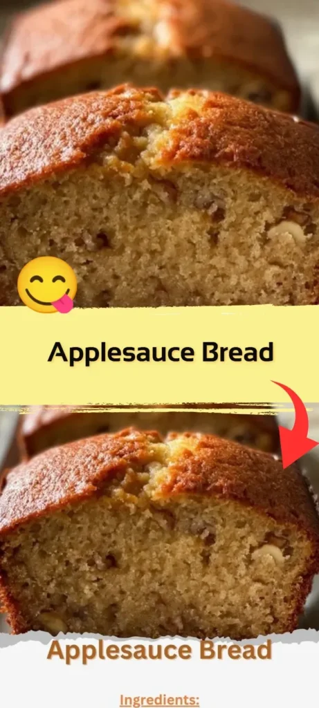 Homemade applesauce bread fresh out of the oven on a cooling rack