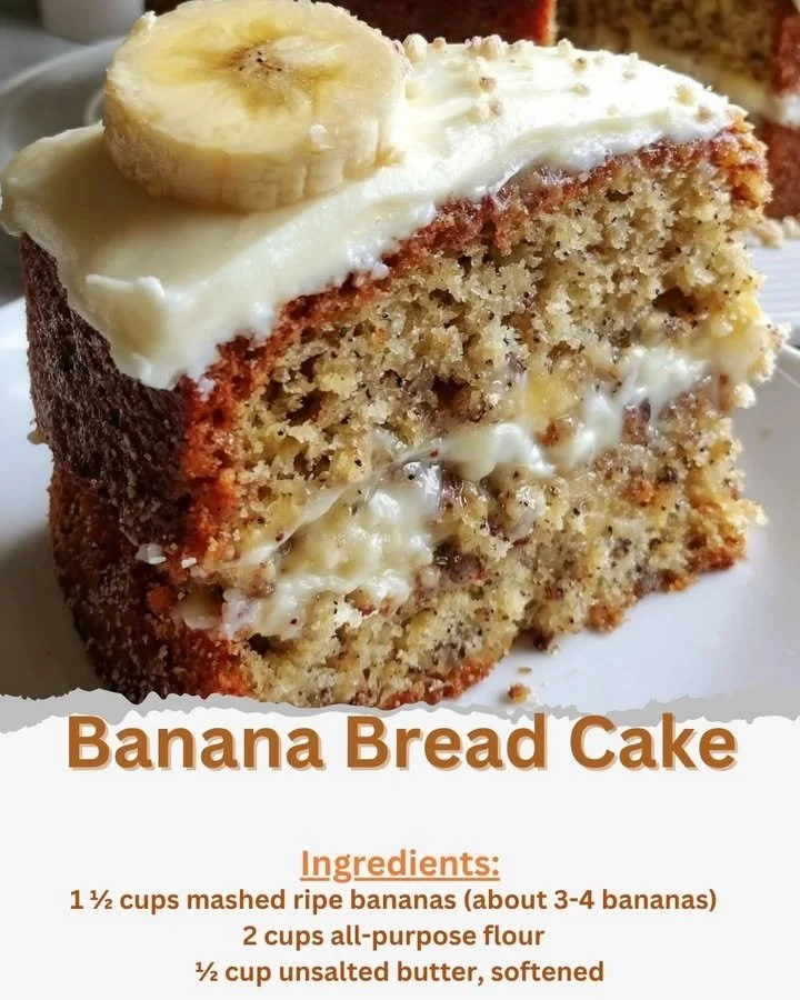 Delicious banana bread cake with slices on a wooden table
